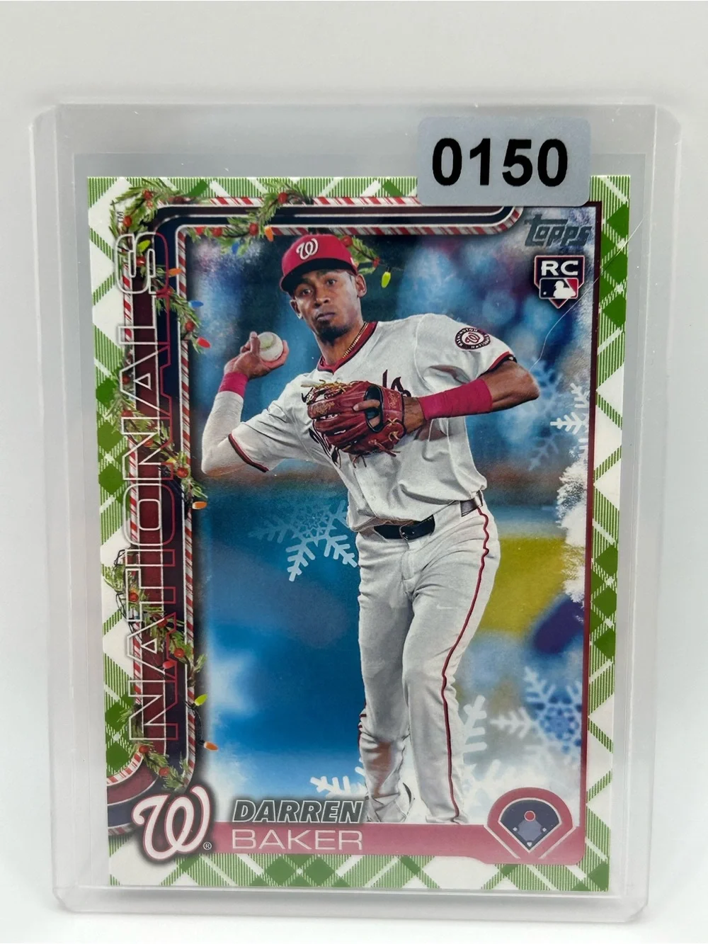Darren Baker Topps Holiday Rookie Baseball Card ⚾️ Washington Nationals